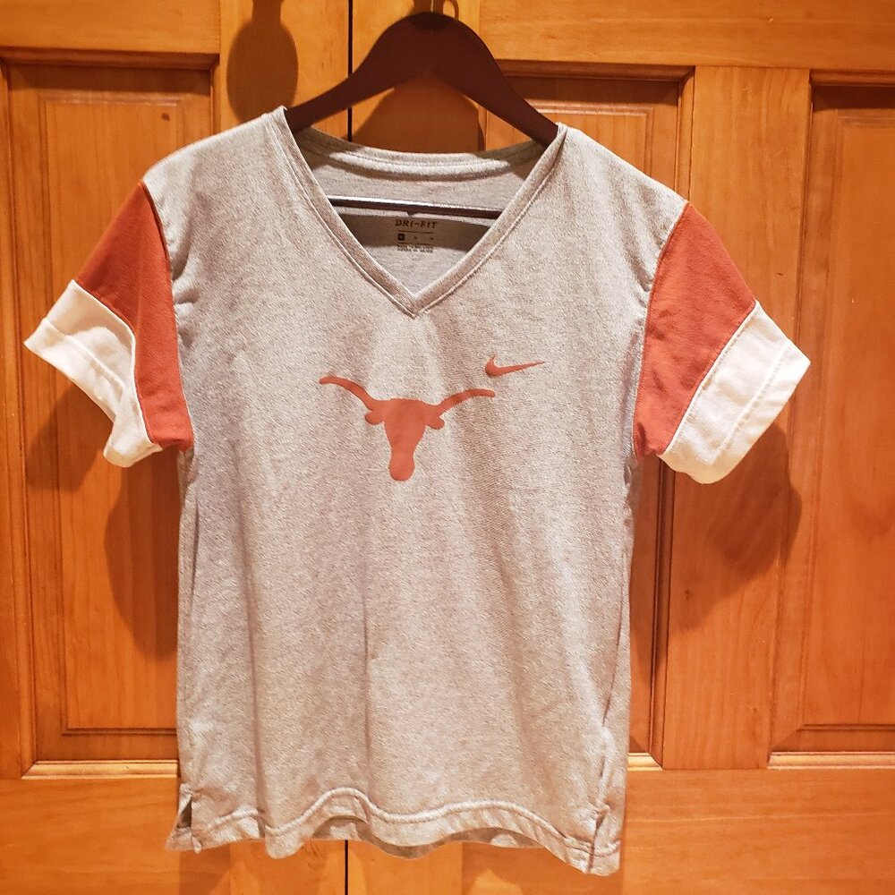 Women's Nike Heathered Gray/Texas Orange Texas Longhorns Dri fit Med v neck